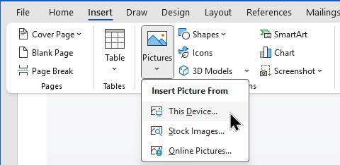 Insert Images To PDF with Word