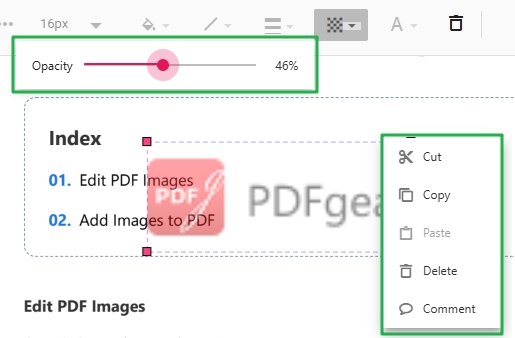 Adjust Image Opacity and More Edits