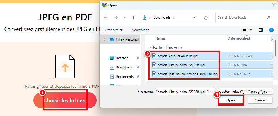 Ajouter des JPEGs à PDFgear