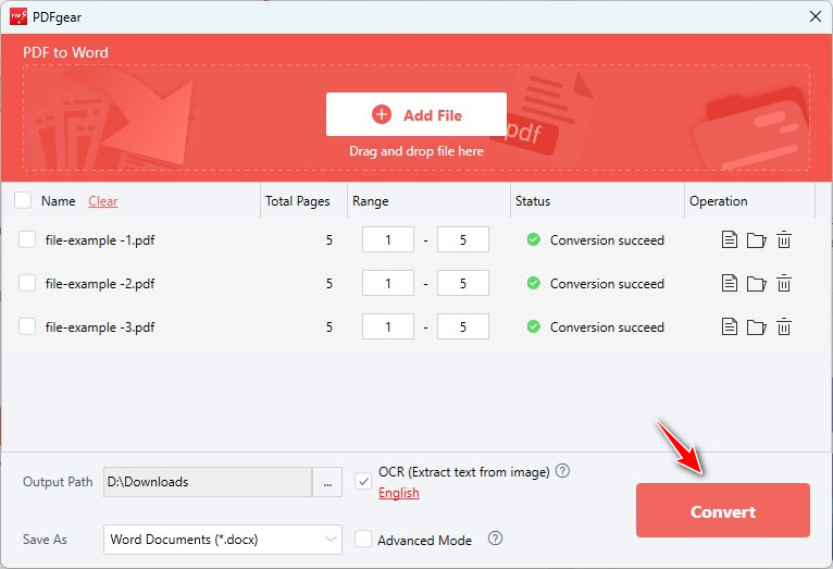 Batch Convert PDF to Word on Windows