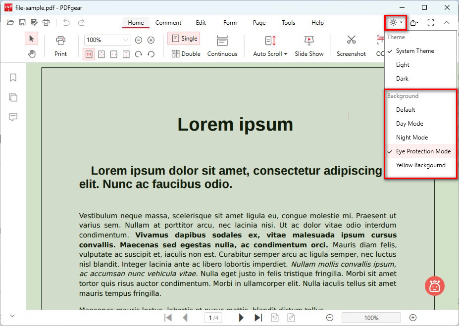 Cambia il colore di sfondo