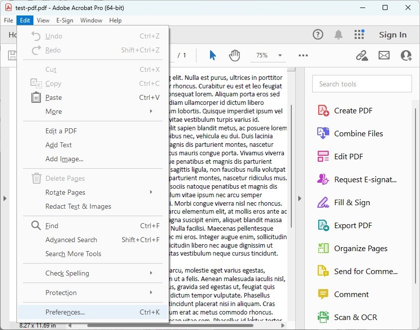 Verifica la preferenza