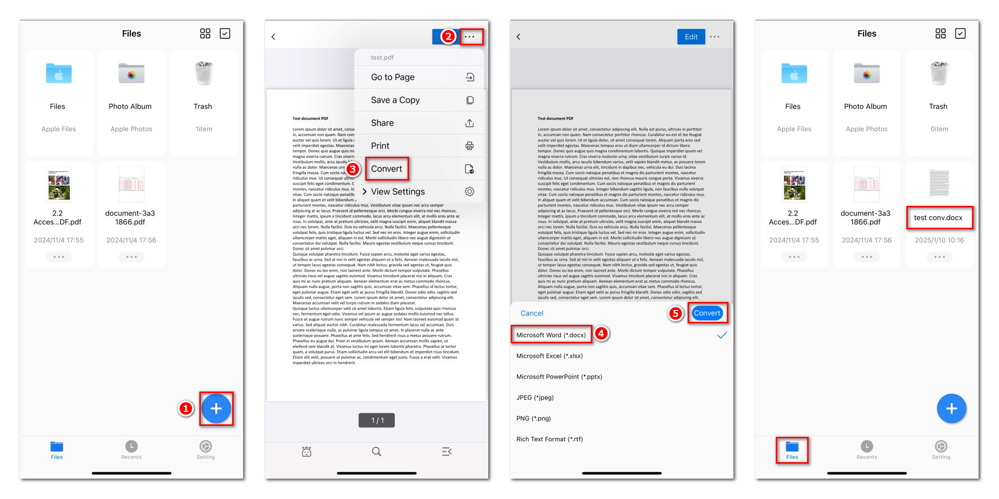 Convert a PDF to Word on Mobile