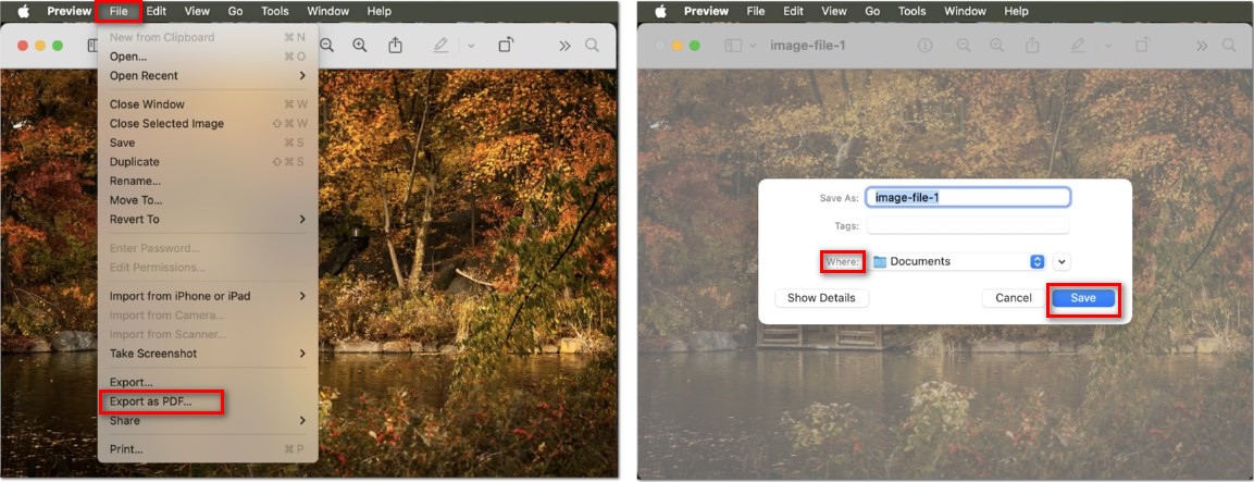 Exportar Captura de Tela para PDF no Mac