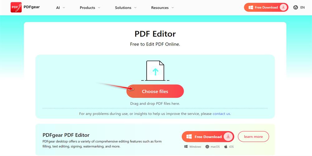 Open PDFgear Online Website