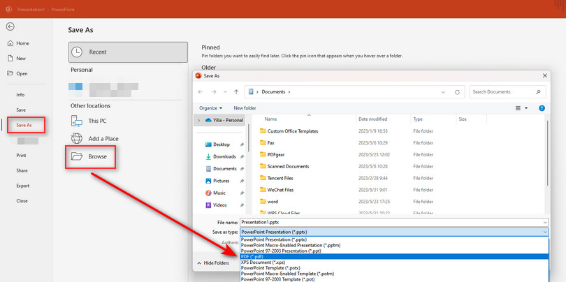 Combiner des JPEGs en un seul PDF dans PowerPoint