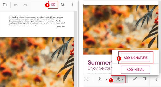 Locate the Add Signature Button in PDFgar Online Signer