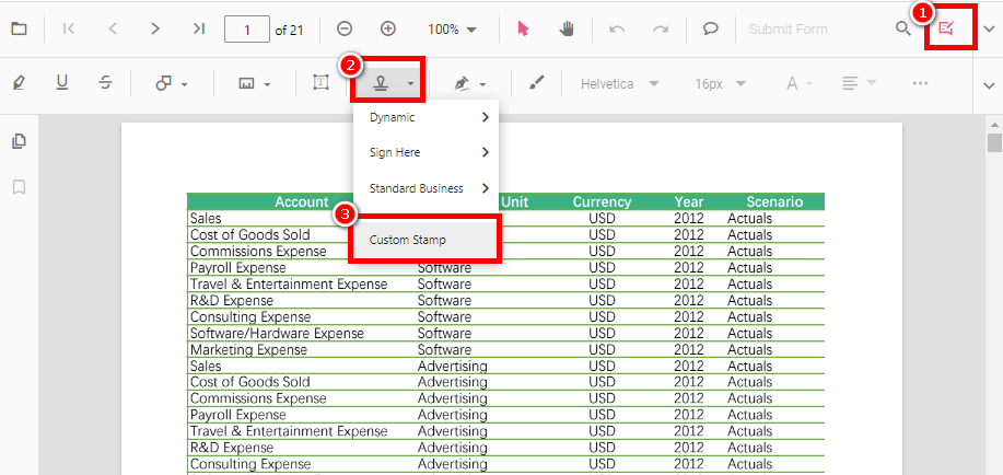 Selecione o Carimbo Personalizado