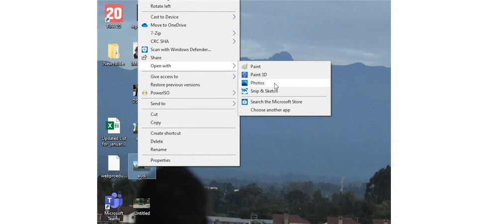 Open the JPG Image with Photos