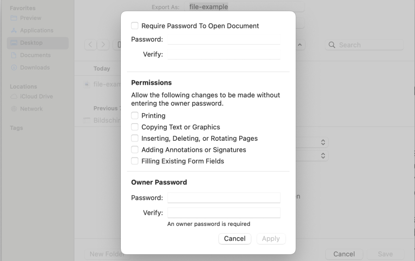 Password Protect a PDF with Preview
