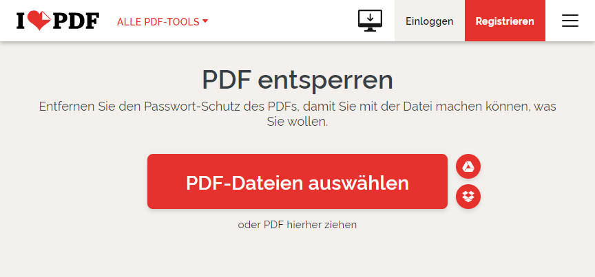 pdf entsperren mit ilovepdf