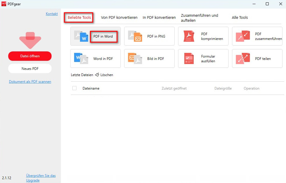 PDF-zu-Word-Konverter öffnen