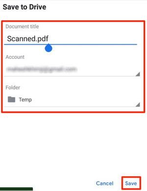 Save and Rename PDF Files to Google Drive