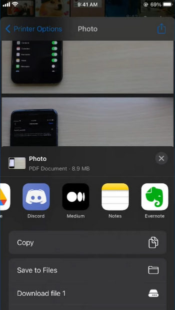 Share Photo to Notes App