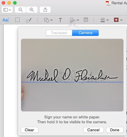 Use Camera to Create a Signature