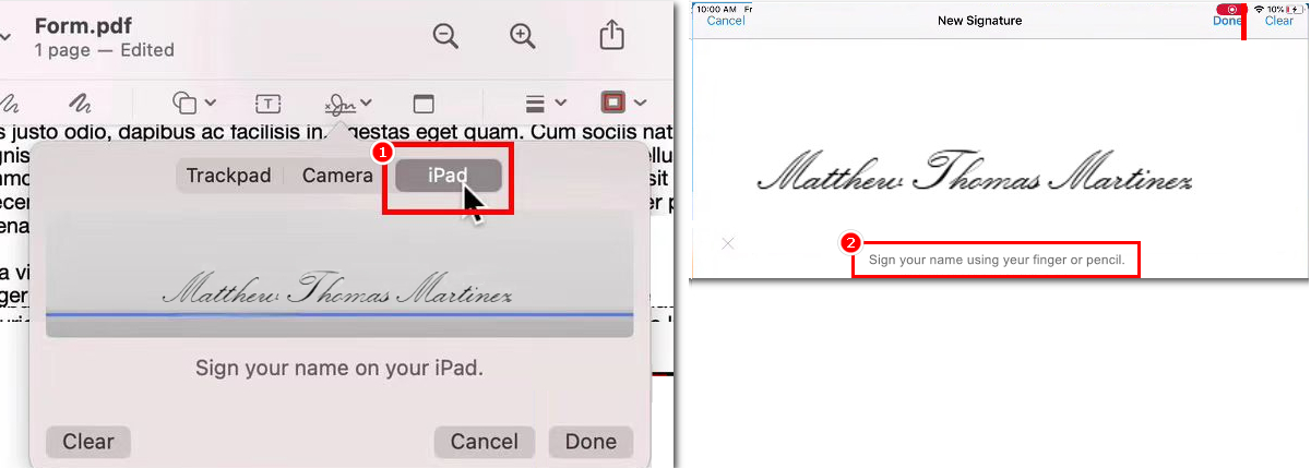 Create a Signature Using iPhone or iPad Collaboration