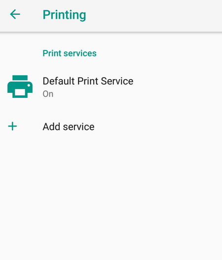 Tap Default Print Service on Settings