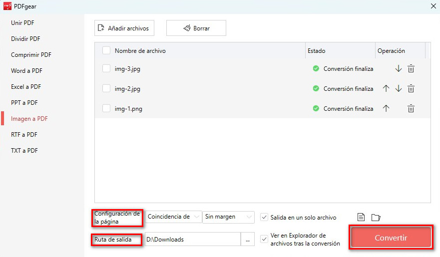 Unir Imágenes en un PDF sin Conexión