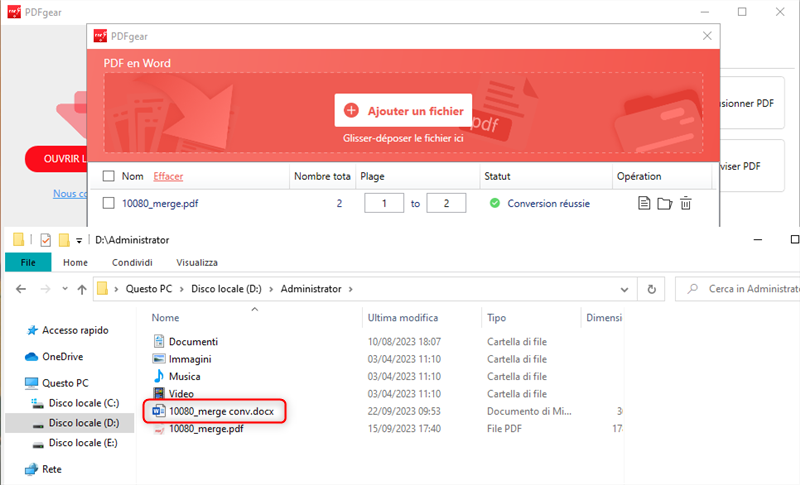 Ouvrir le fichier Word dans l'Explorateur de fichiers